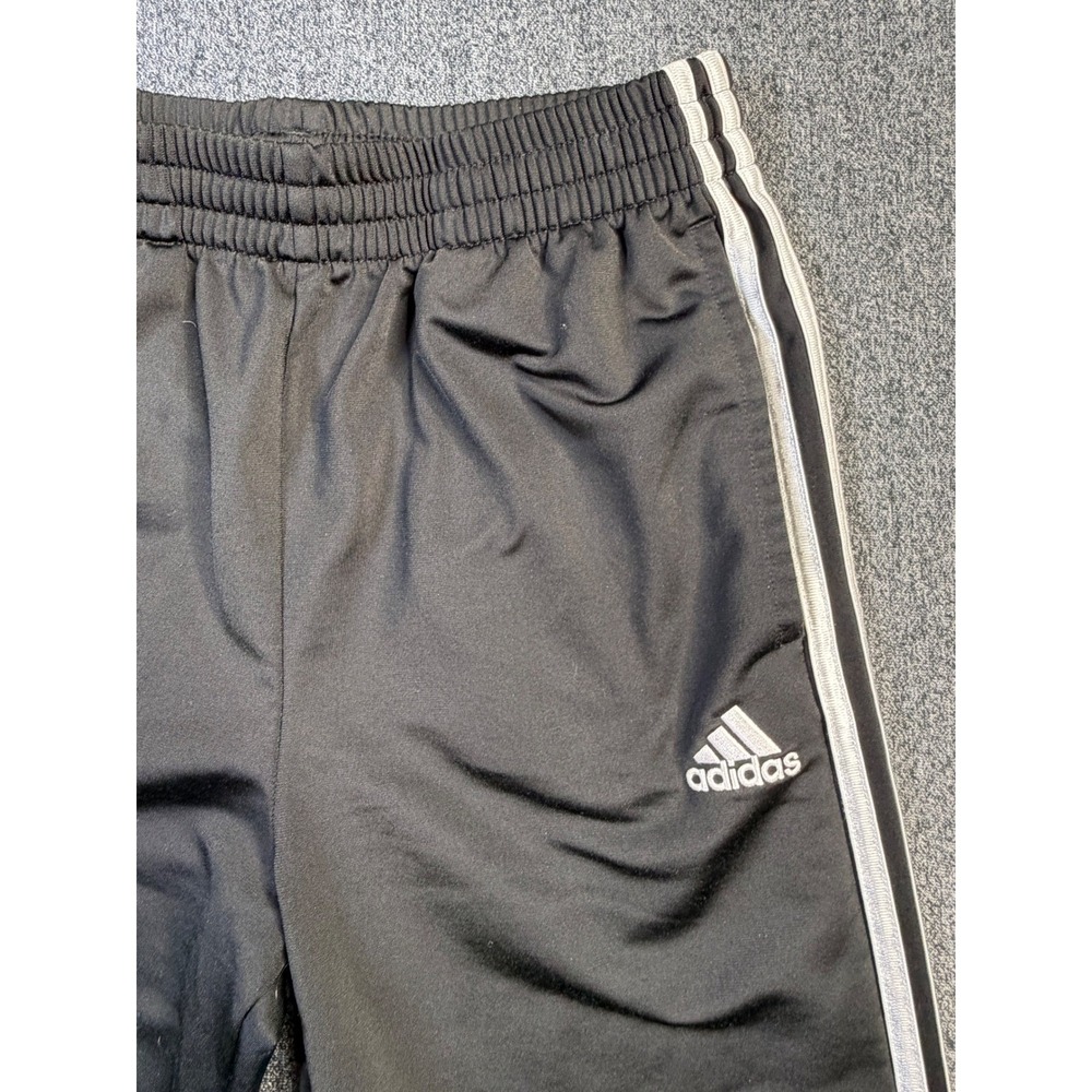 Adidas Boys Track Pants Black White 3-Stripe Joggers Size L 14/16 AR5645 - Picture 3 of 8